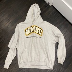 White UMBC Swim and Dive Hoodie